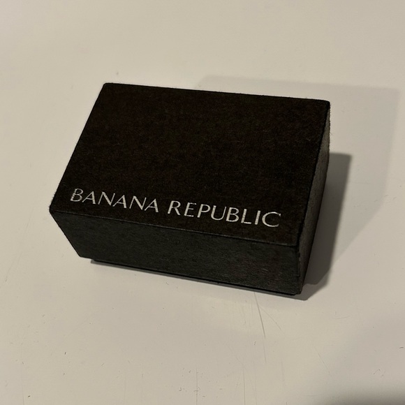 Banana Republic Silver Tone Polar Blue Domed Enamel Cuff Links - Picture 4 of 6